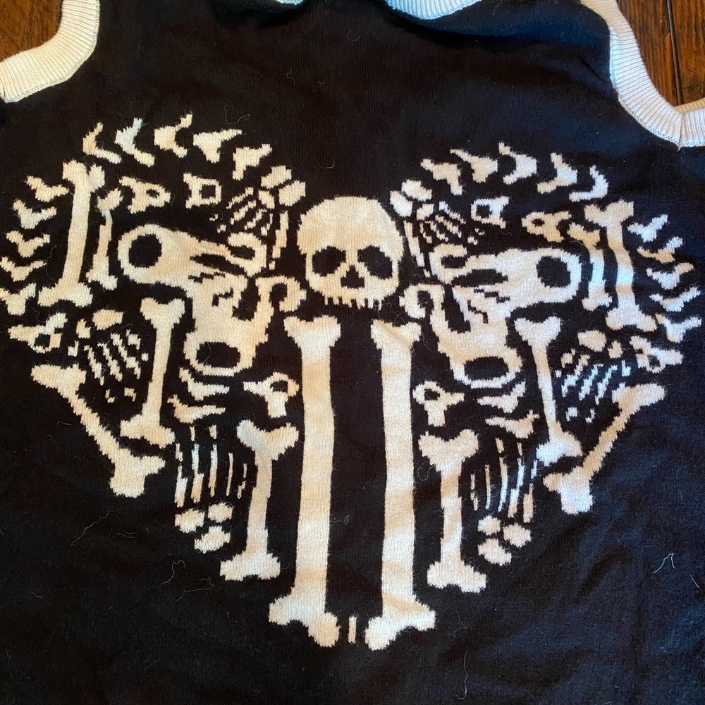 Too Fast Clothing skeleton bone sweater XL